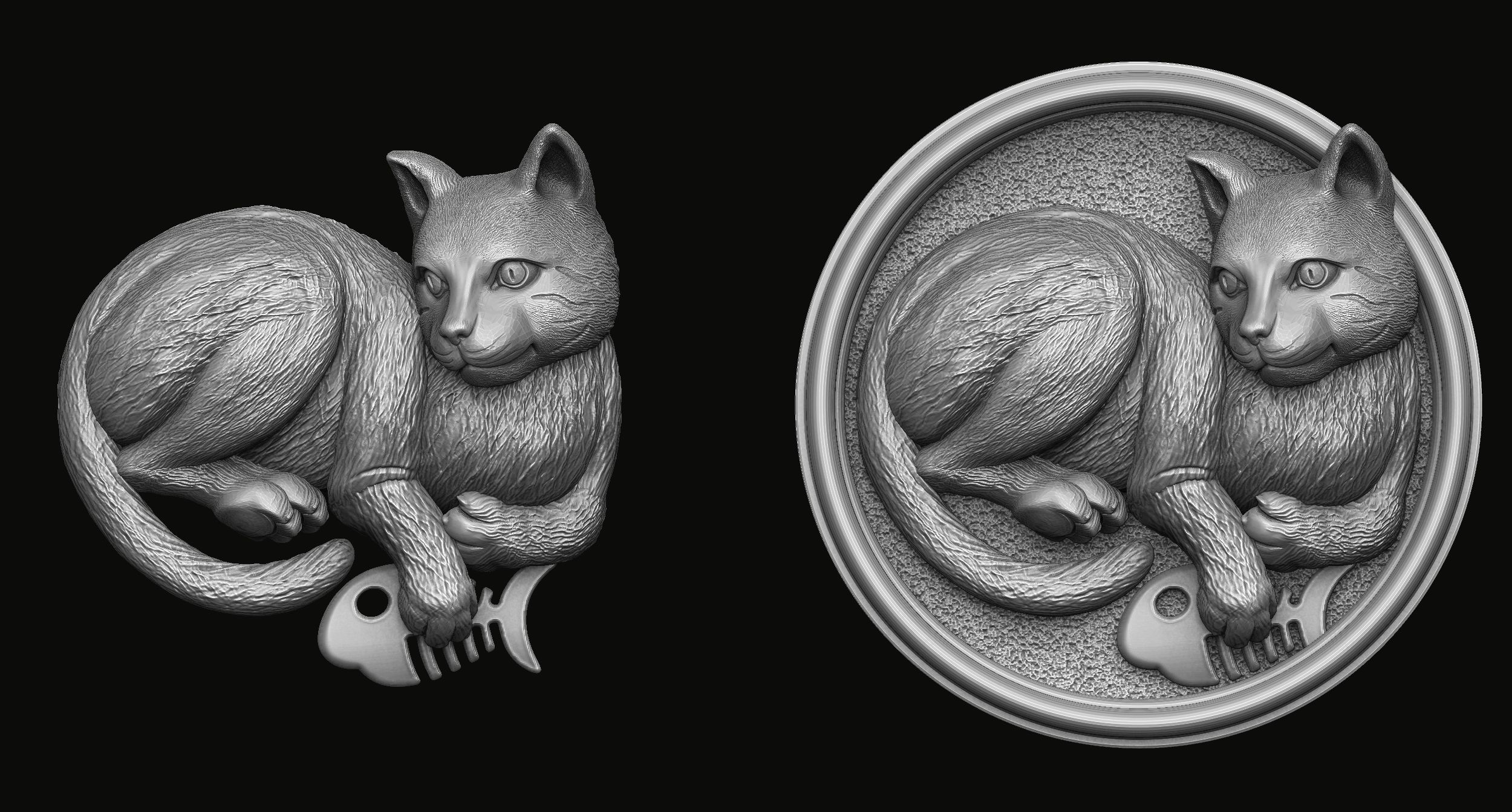 Cat Pendant 3D print model_2
