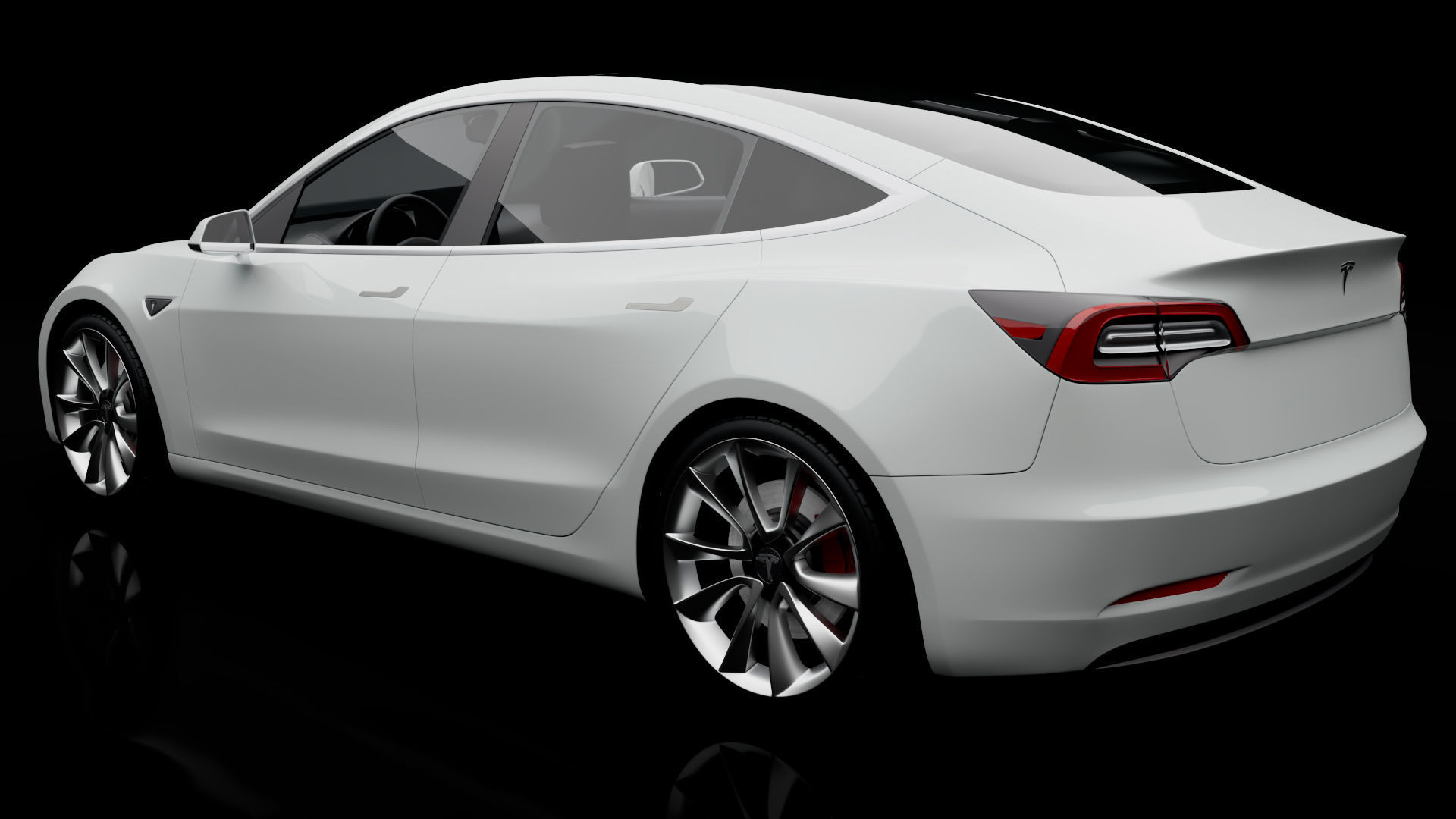 Tesla model 3 Realistic car 3D model_1