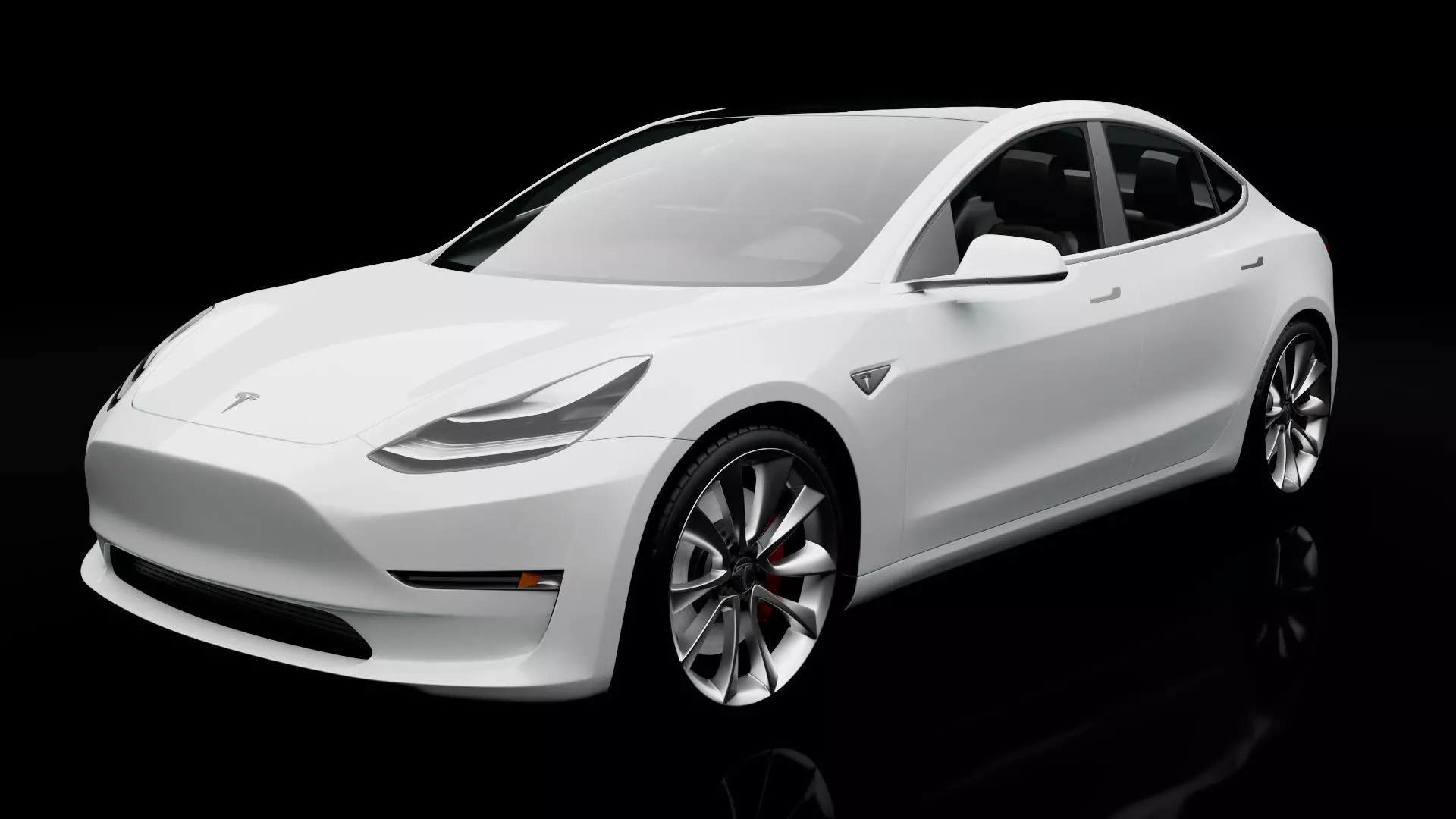 Tesla model 3 Realistic car 3D model_0