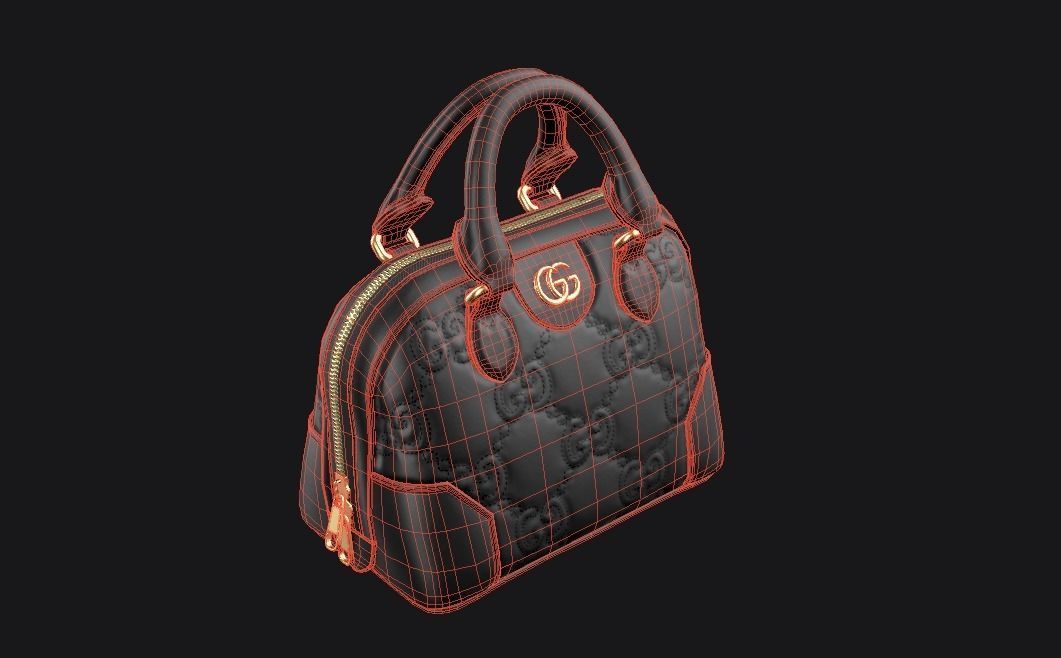 Handbag-GUCCI Low-poly 3D model_15