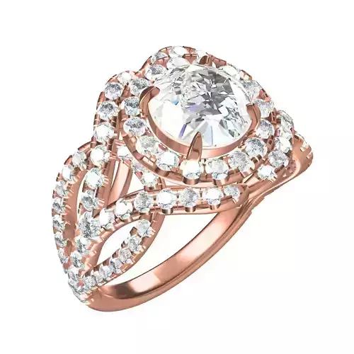 Unique Round Cut Diamond Bridal Wedding Ring