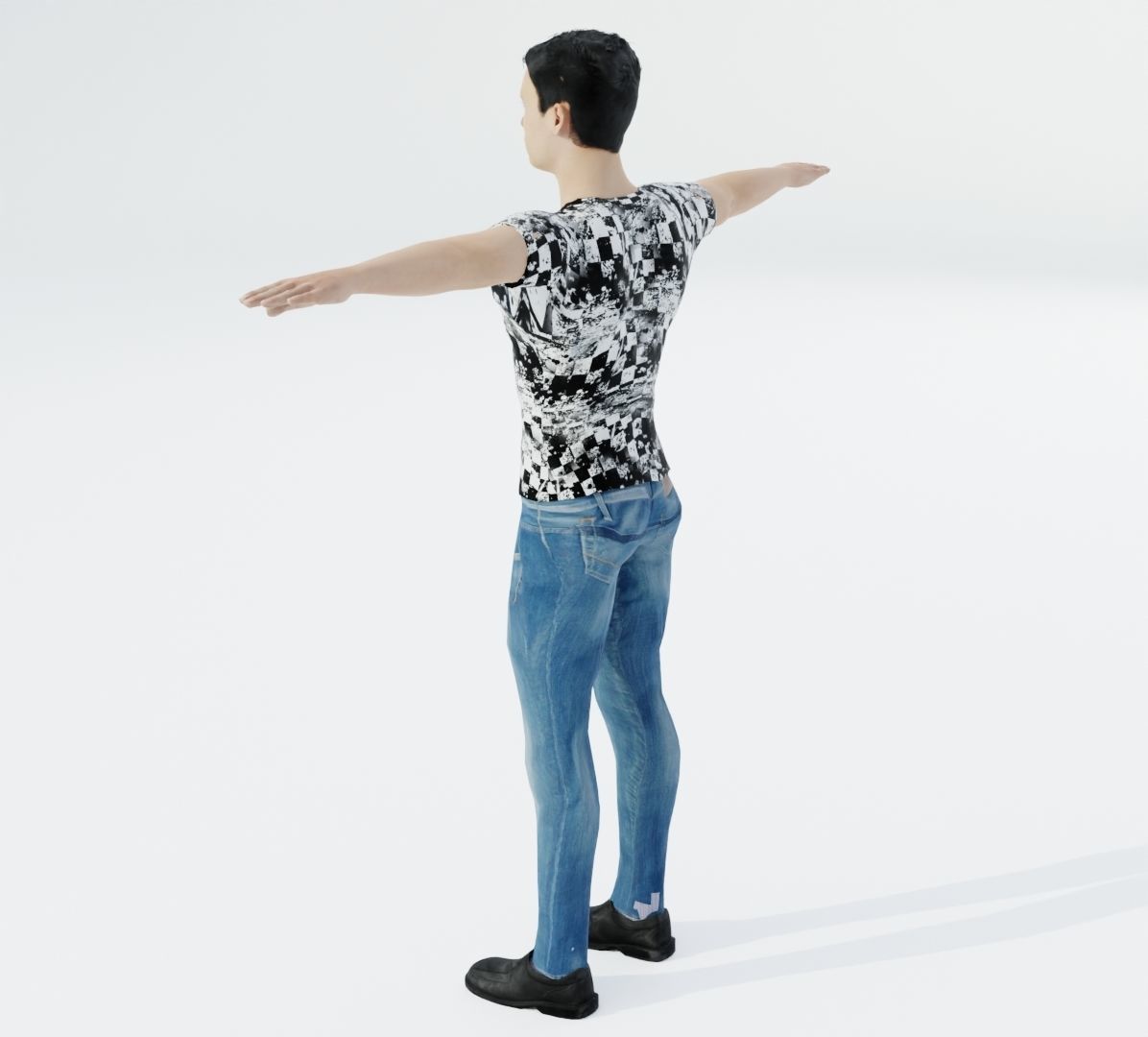 Free male boy Rigged low poly model Low-poly 3D model_3