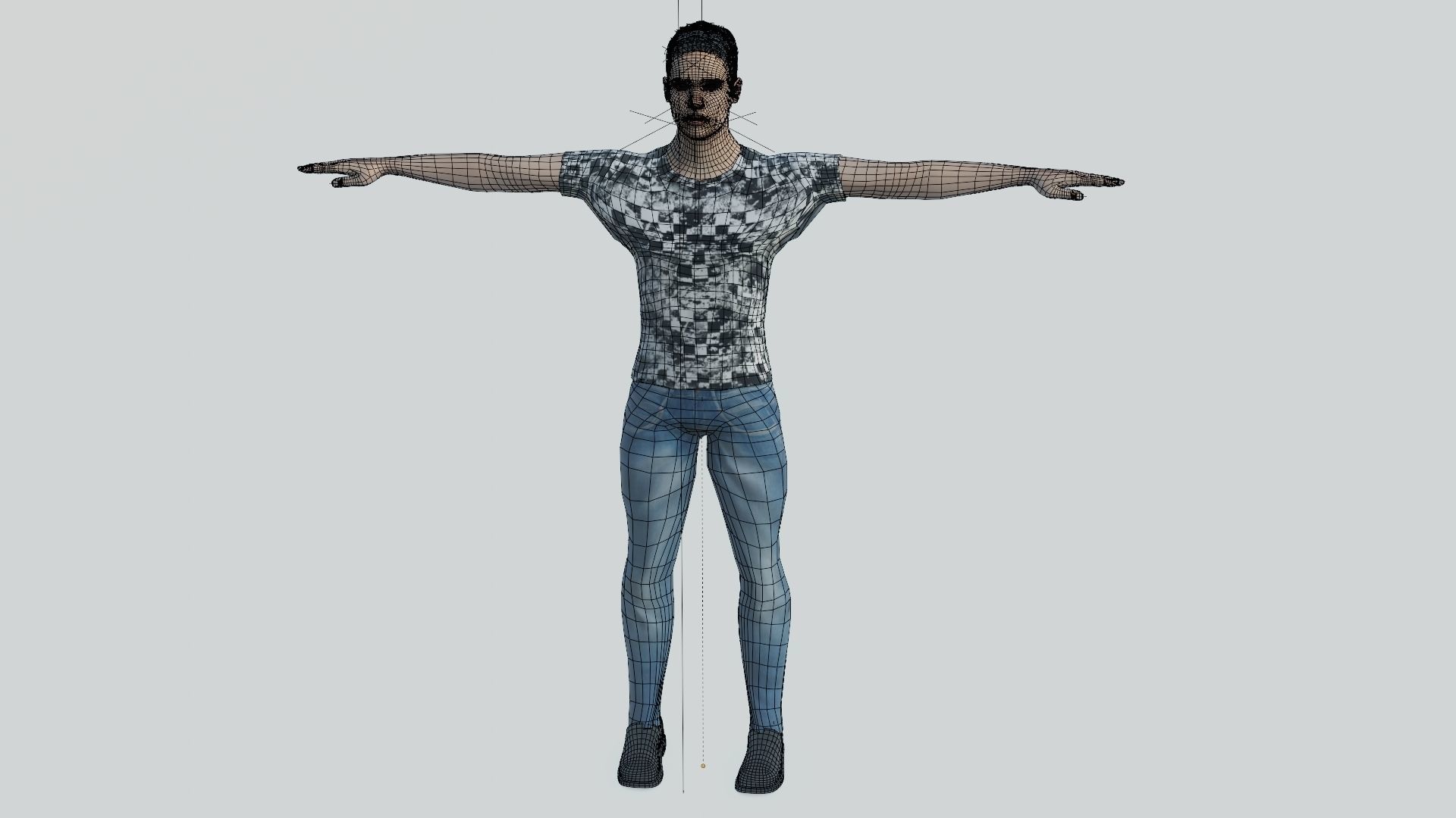 Free male boy Rigged low poly model Low-poly 3D model_8