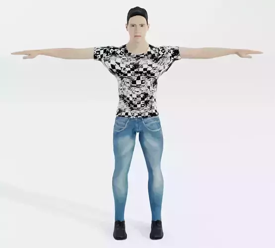 Free male boy Rigged low poly model