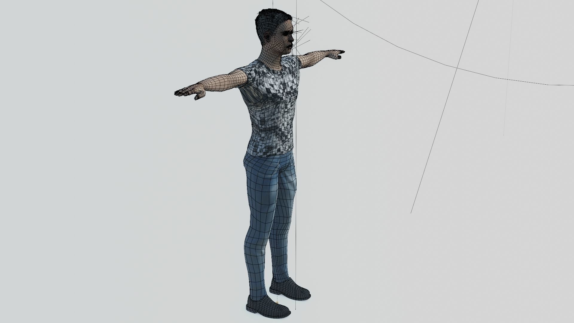 Free male boy Rigged low poly model Low-poly 3D model_9