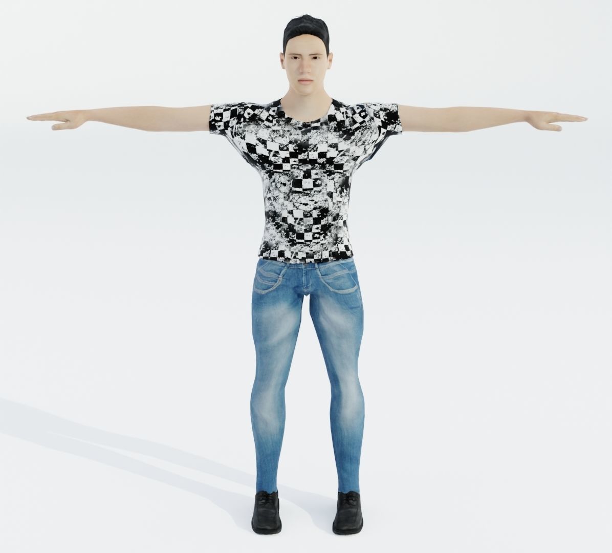Free male boy Rigged low poly model Low-poly 3D model_1