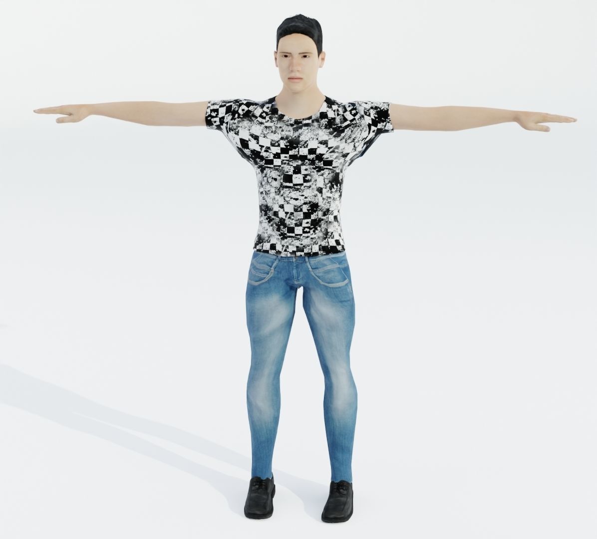 Free male boy Rigged low poly model Low-poly 3D model_2