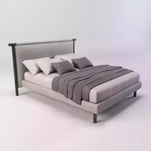 Bed - Interior bed - pillow - mattress - modern bed - Simple bed Low-poly 3D model