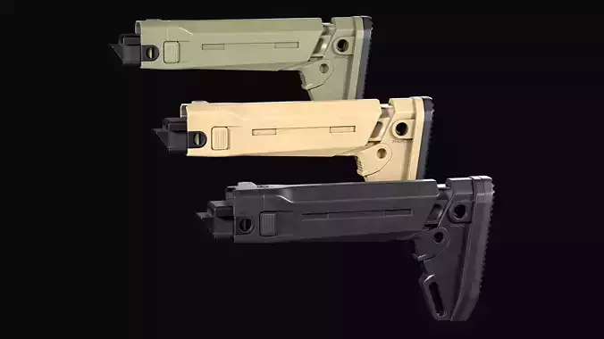  Magpul Zhukov-S stock AKM AK 74 Low-poly 3D model