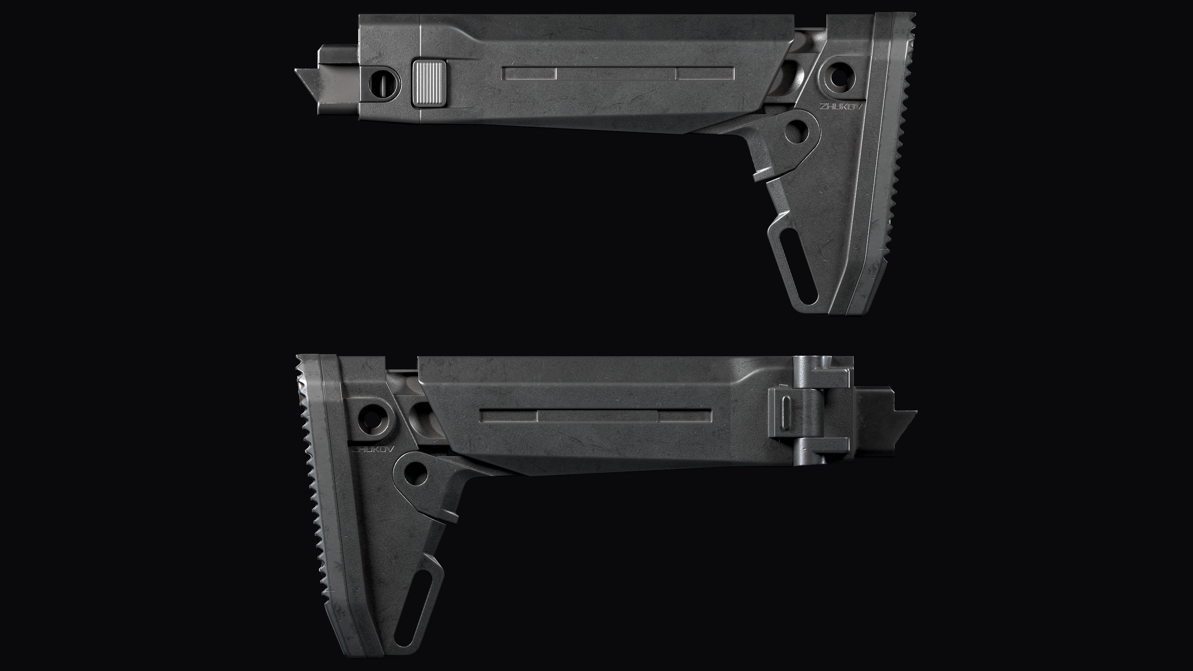  Magpul Zhukov-S stock AKM AK 74 Low-poly 3D model_13
