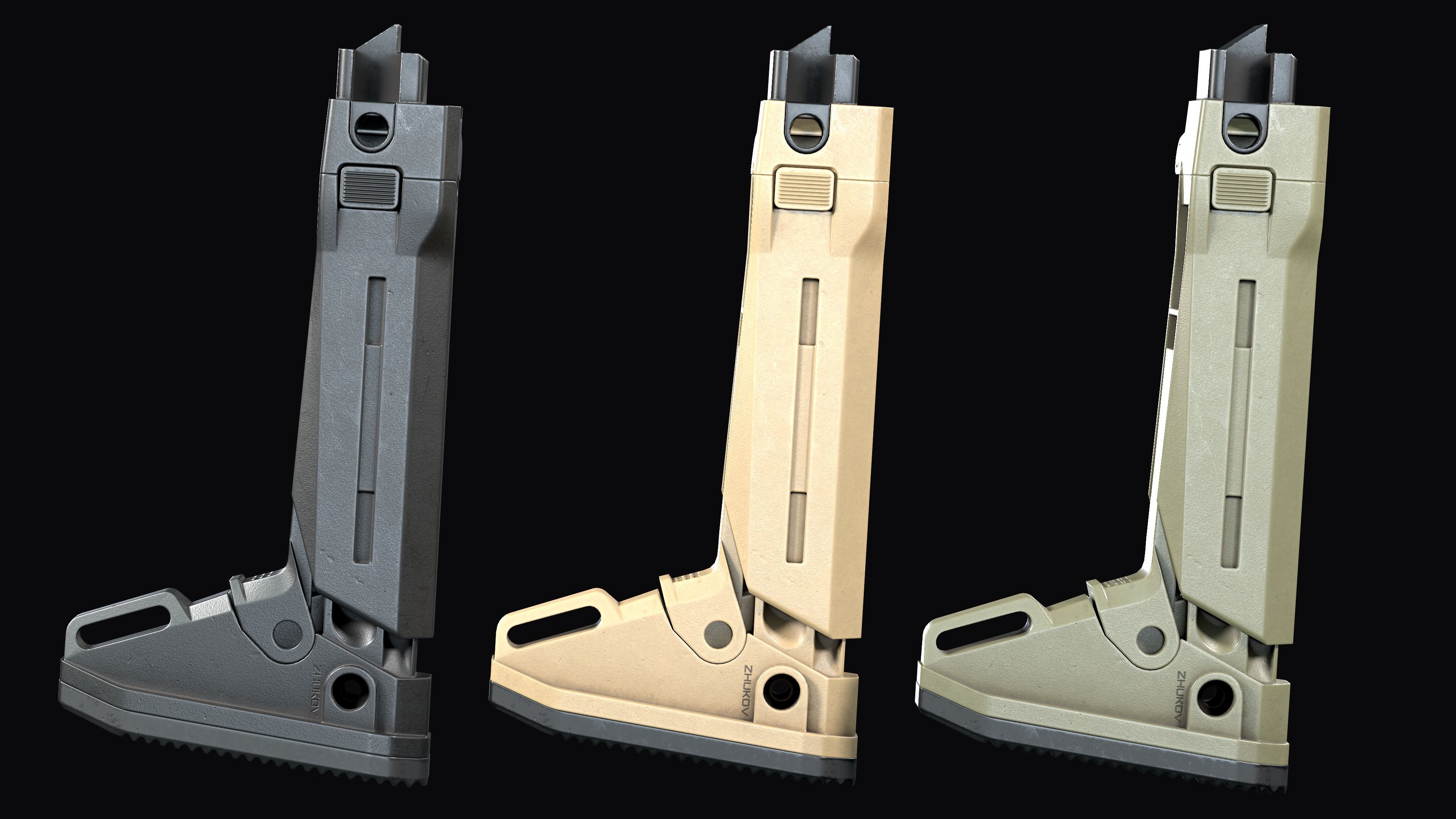  Magpul Zhukov-S stock AKM AK 74 Low-poly 3D model_2