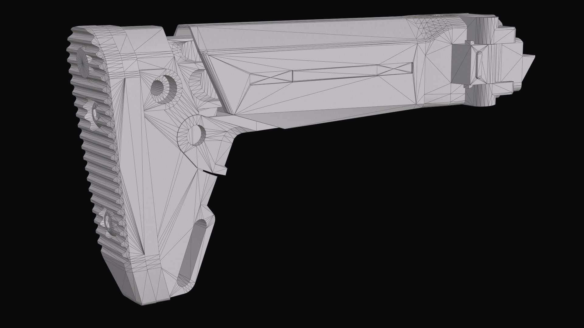 Magpul Zhukov-S stock AKM AK 74 Low-poly 3D model_17