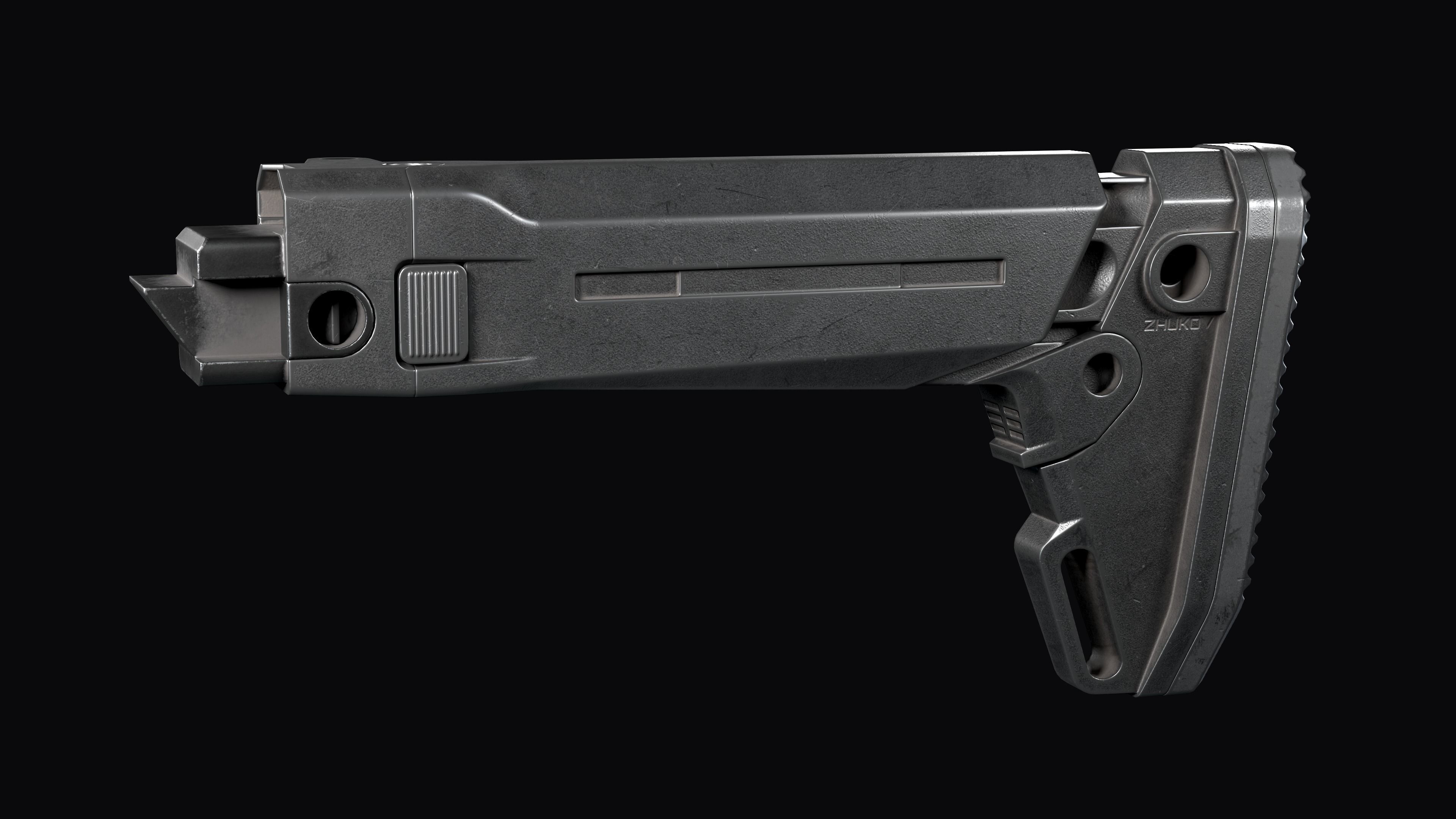  Magpul Zhukov-S stock AKM AK 74 Low-poly 3D model_6