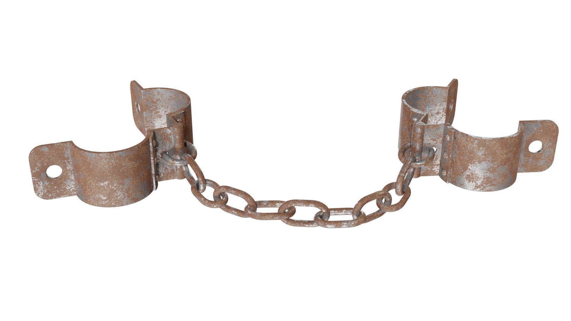 Old rusty shackles 3D model_5