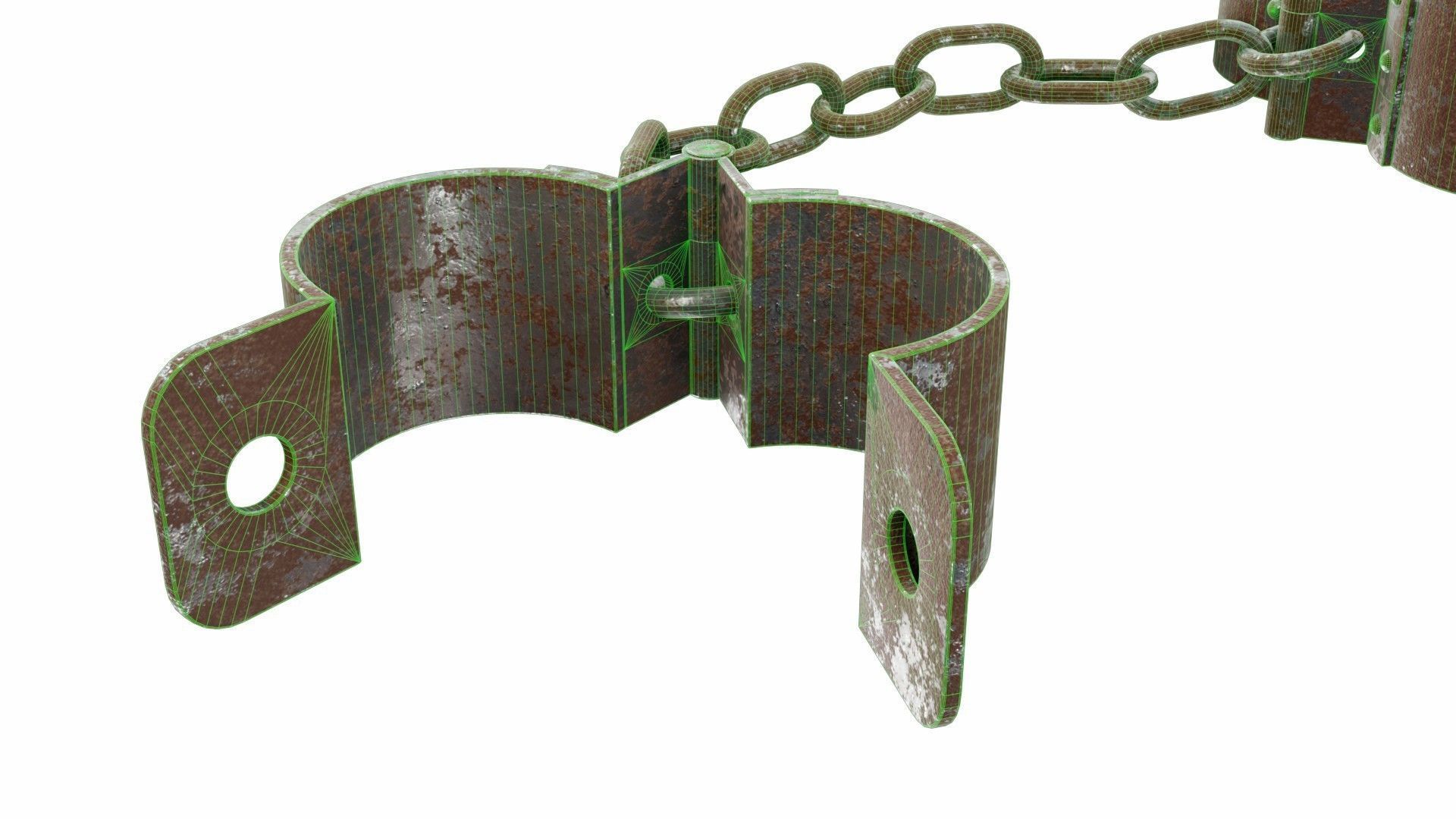Old rusty shackles 3D model_8