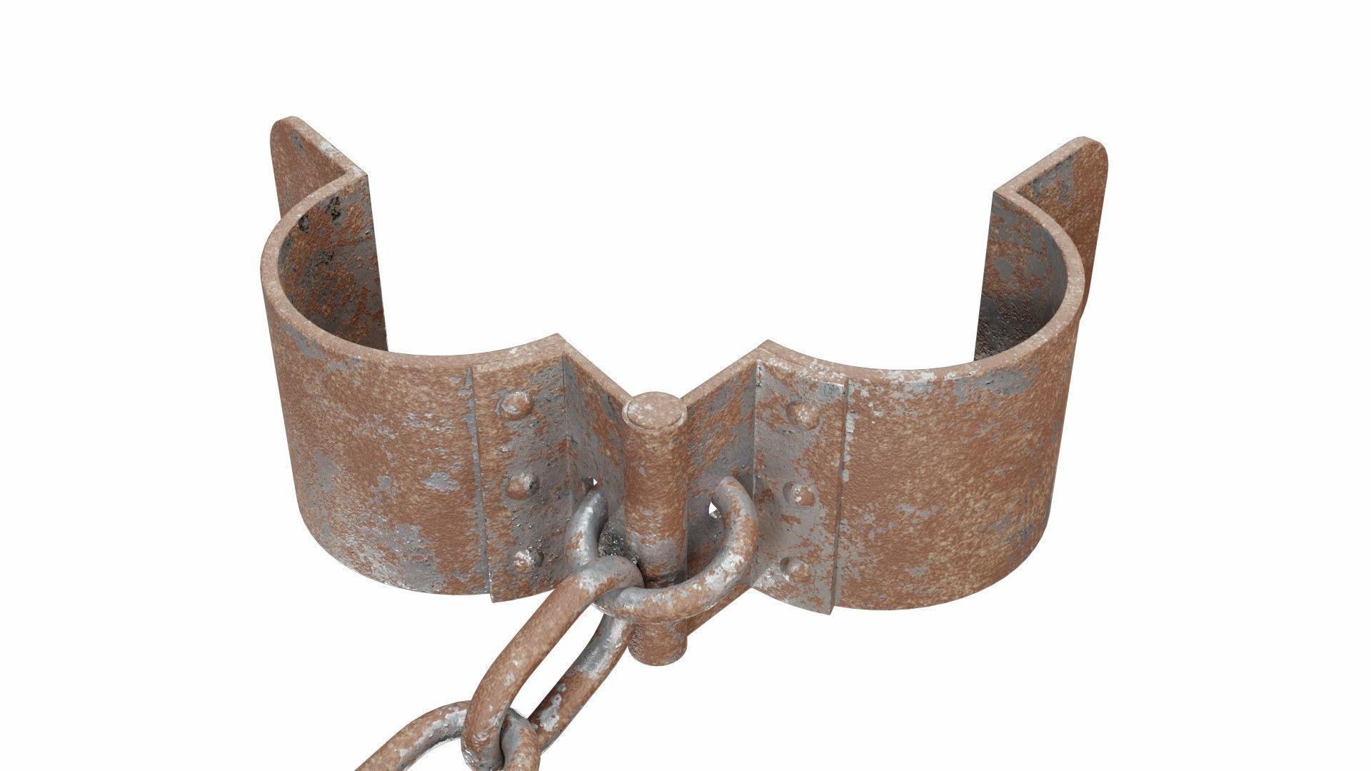 Old rusty shackles 3D model_3