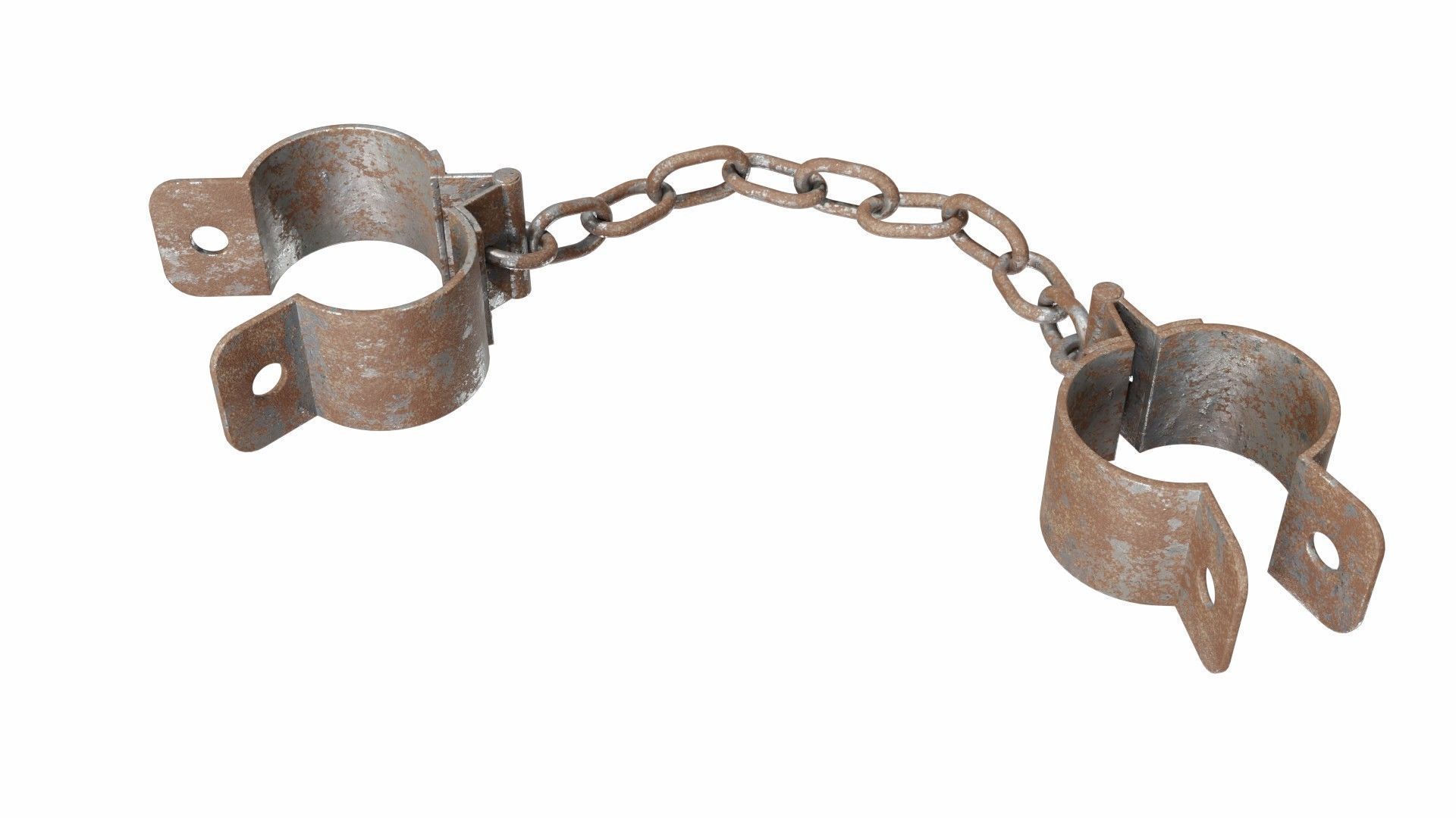 Old rusty shackles 3D model_1