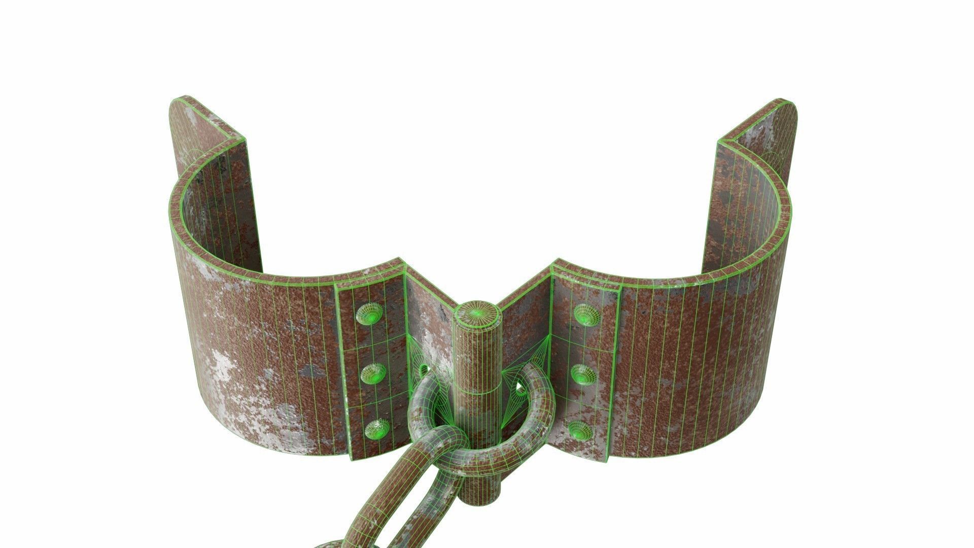 Old rusty shackles 3D model_9