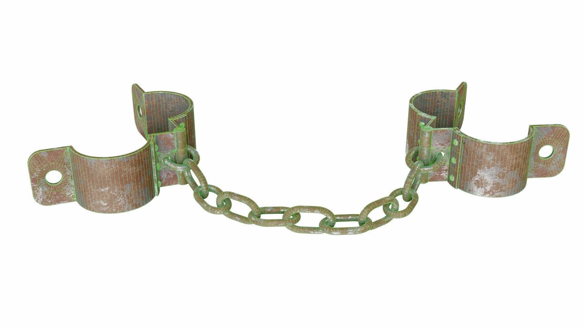 Old rusty shackles 3D model_7