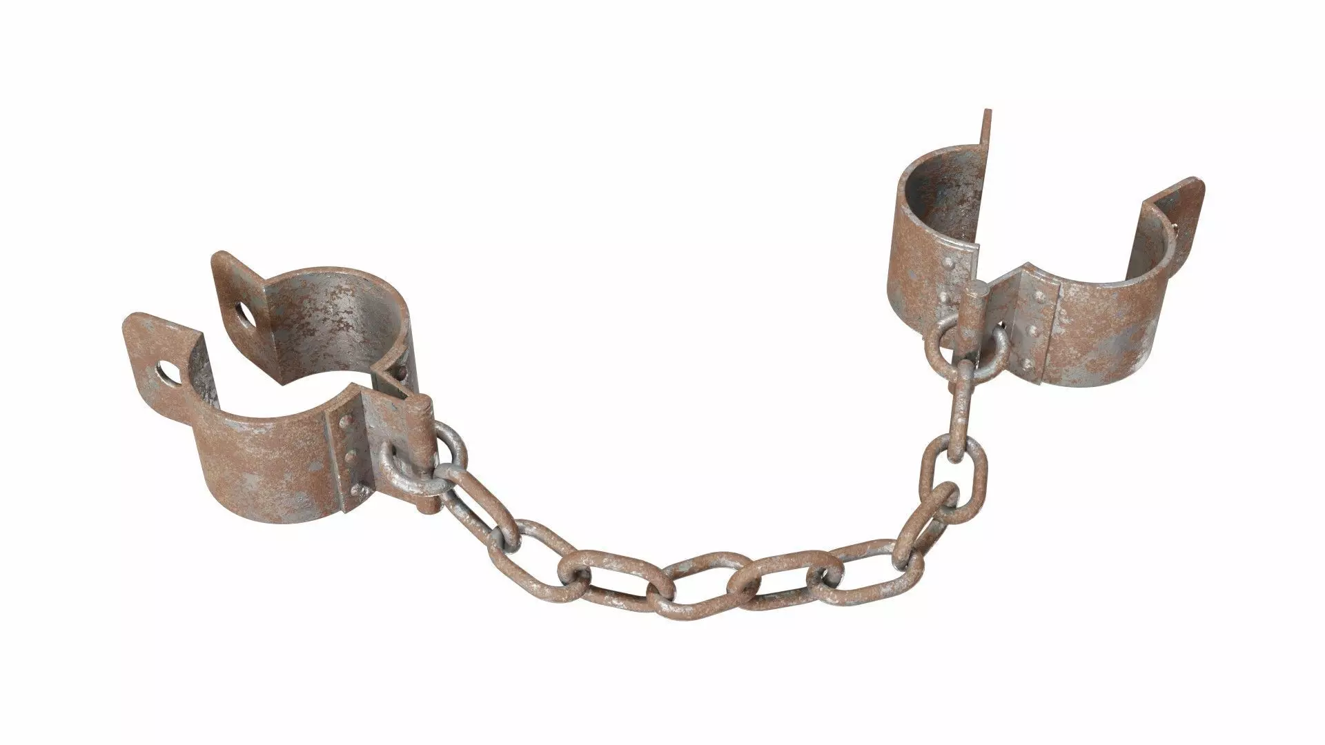 Old rusty shackles 3D model_0