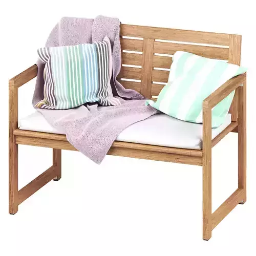 NAMMARO Bench with backrest and pillows IKEA