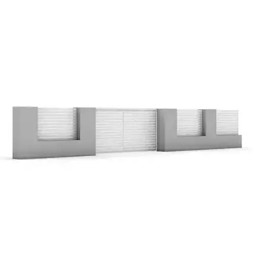 Concrete Fence with Gate 04