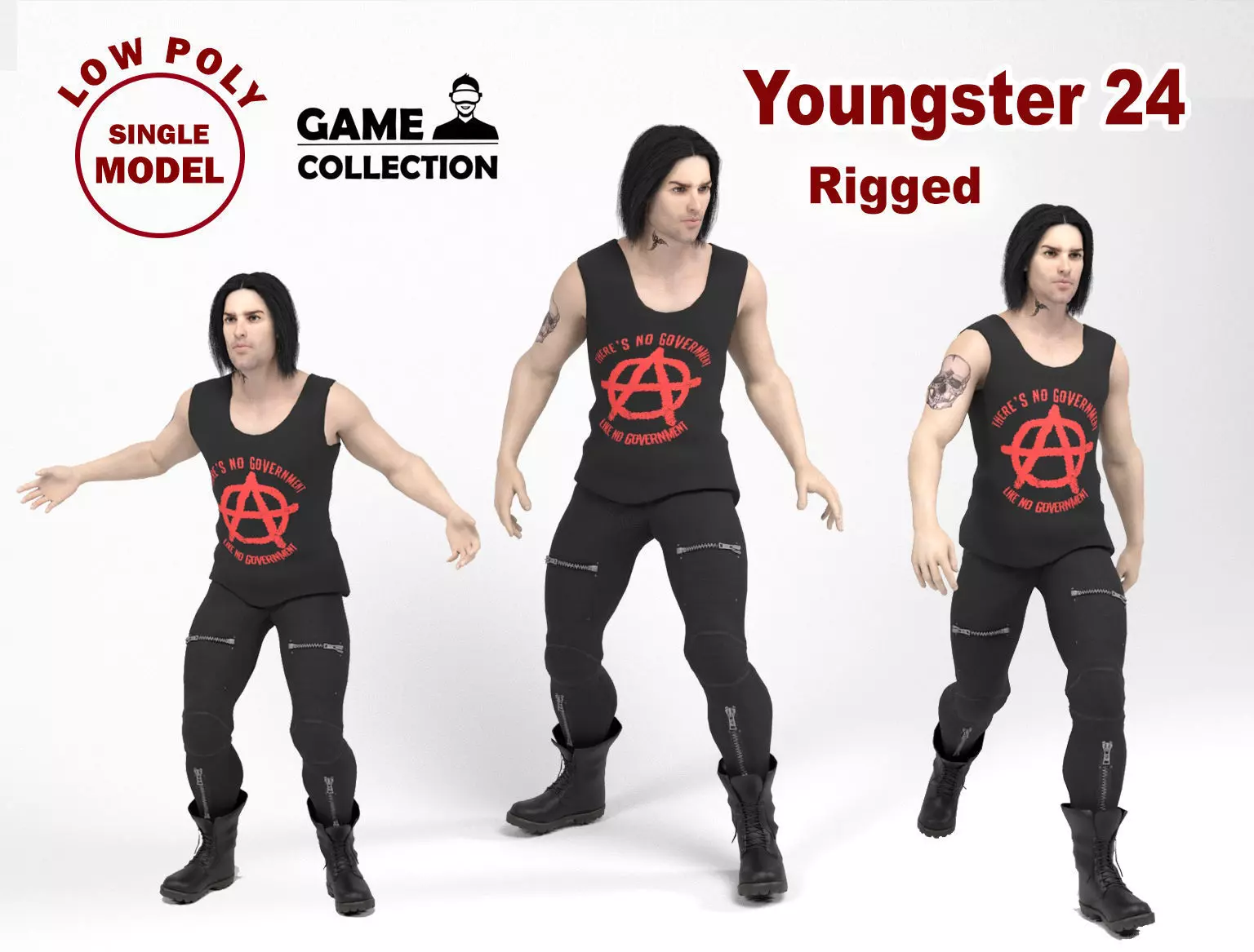 Youngster 24 Low-poly 3D model