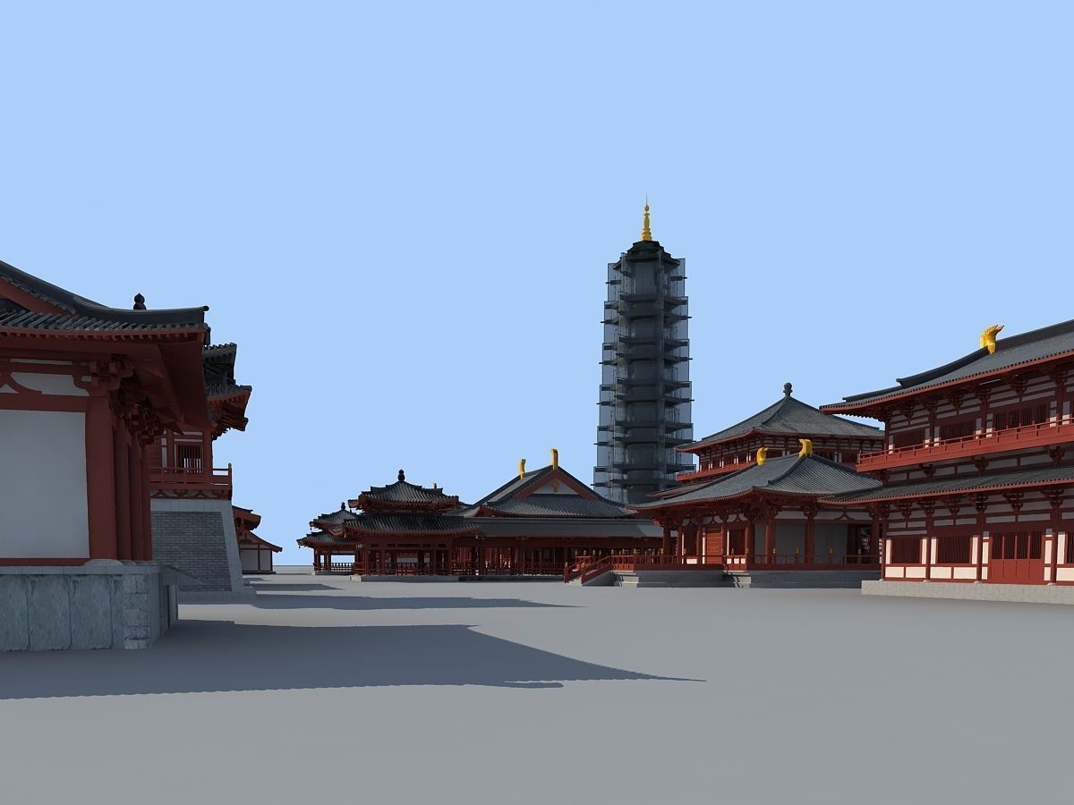ancient architecture temple 3D model_1