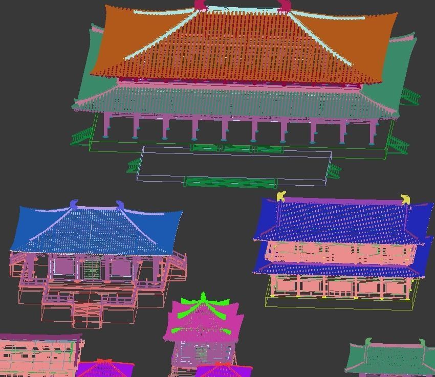 ancient architecture temple 3D model_4