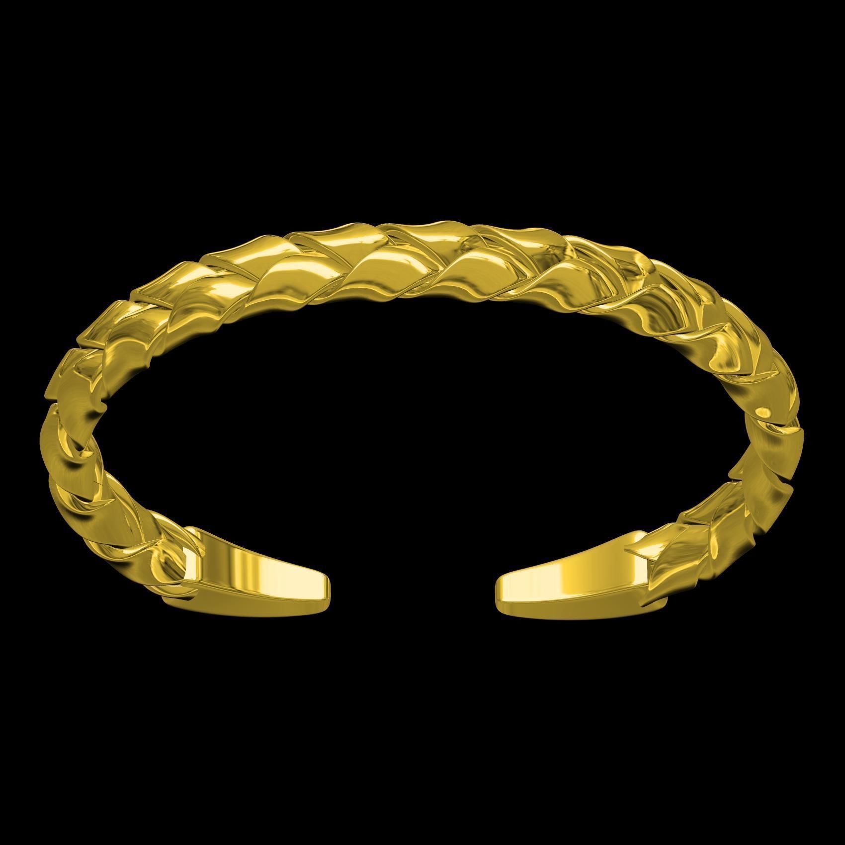 Antique Knot Style Wist Bangle Bracelet 3D print model_8