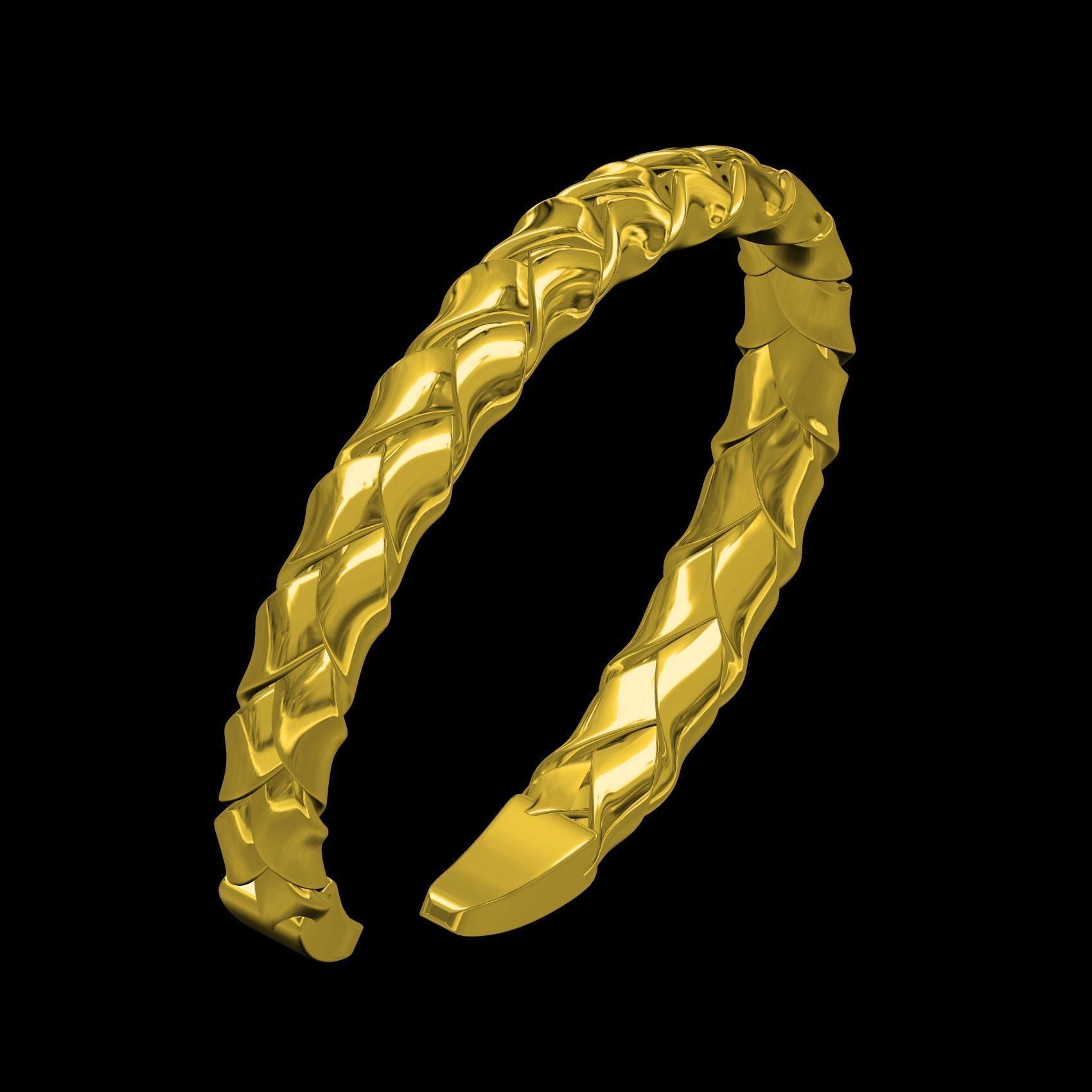 Antique Knot Style Wist Bangle Bracelet 3D print model_10