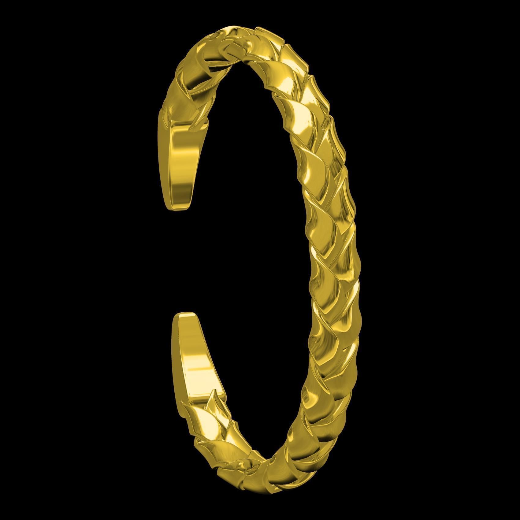 Antique Knot Style Wist Bangle Bracelet 3D print model_11