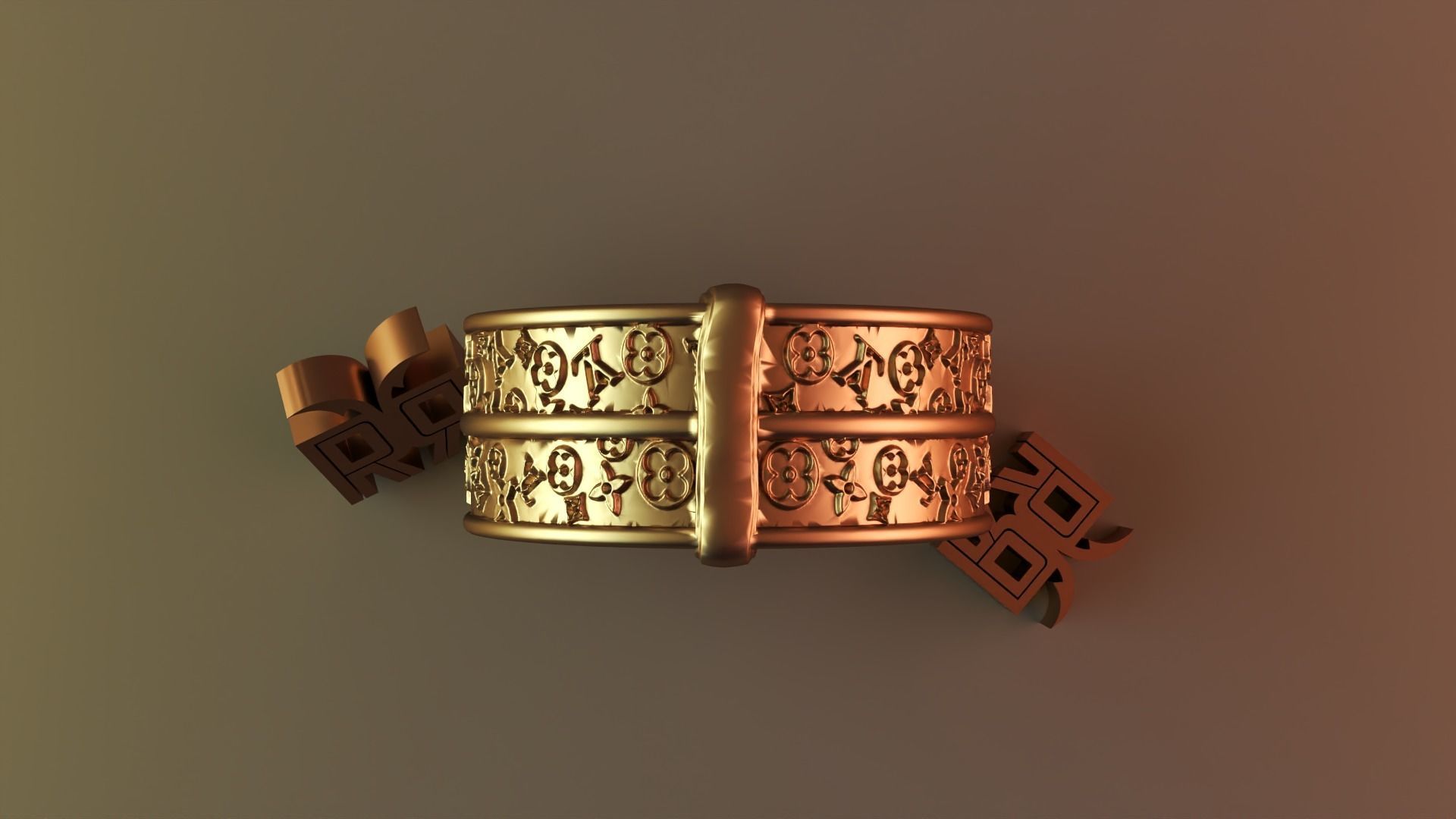 Round LV Handbag candle 3D print model_6