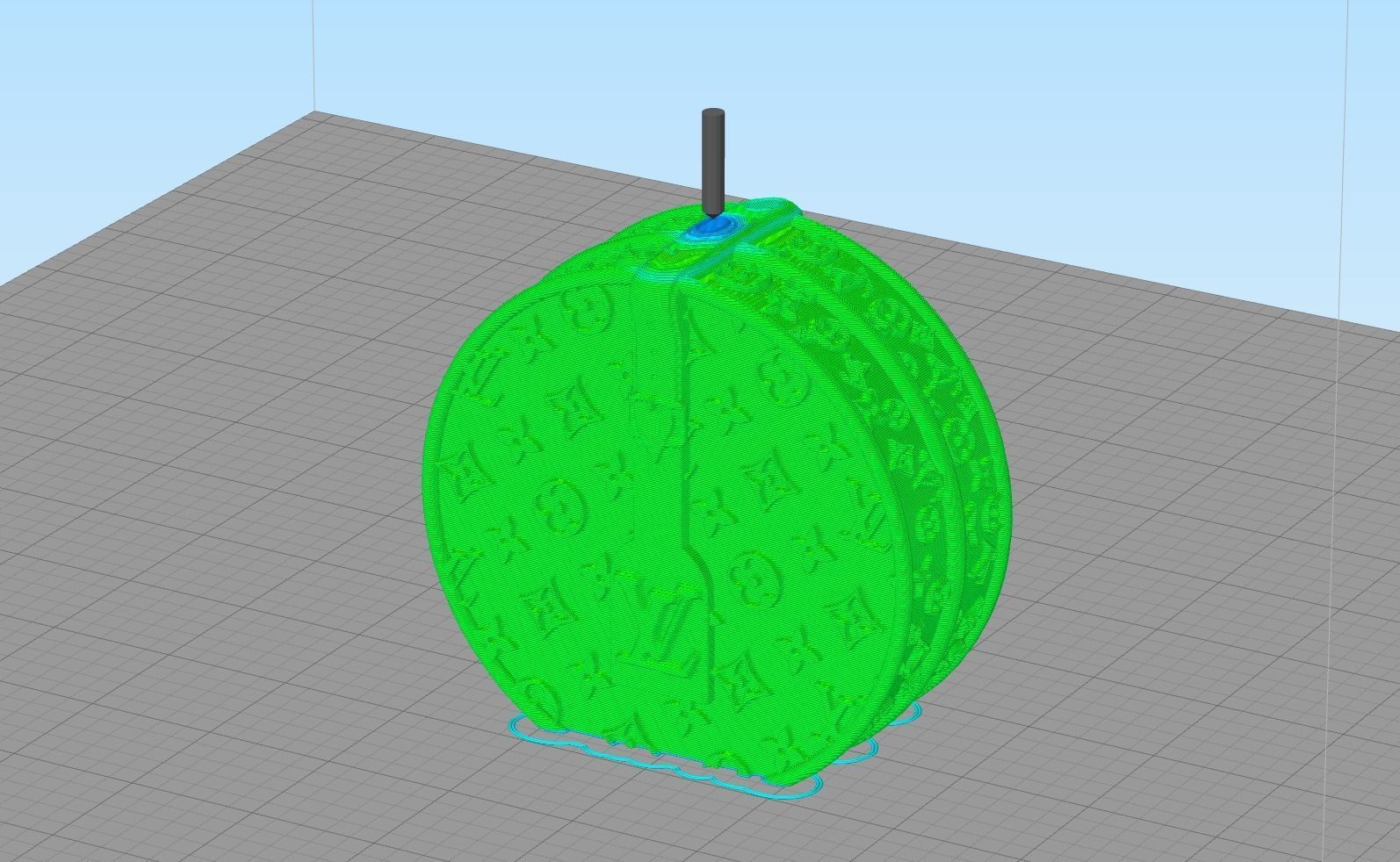 Round LV Handbag candle 3D print model_8