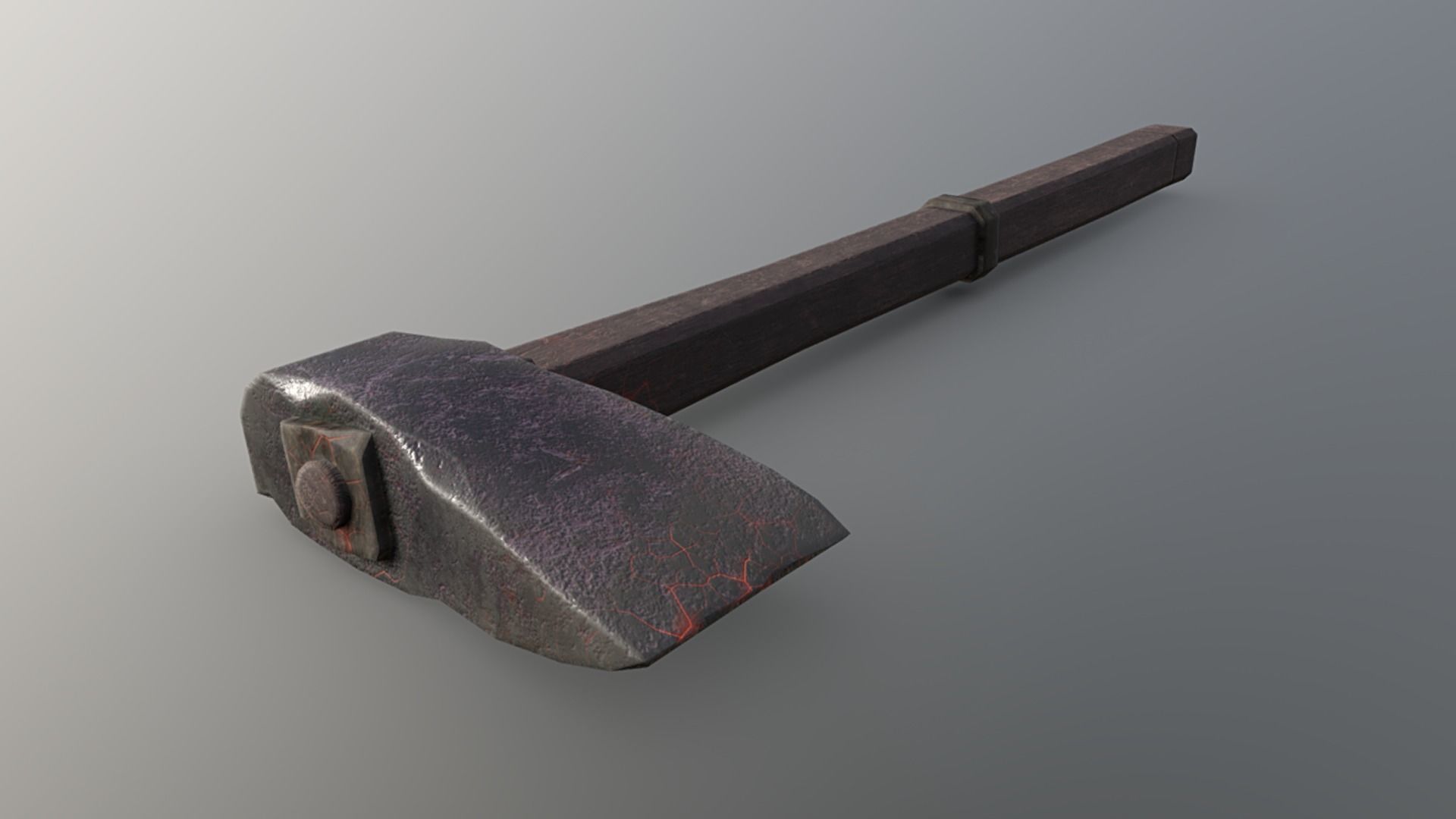 Axe - Obsidian Low-poly 3D model_3
