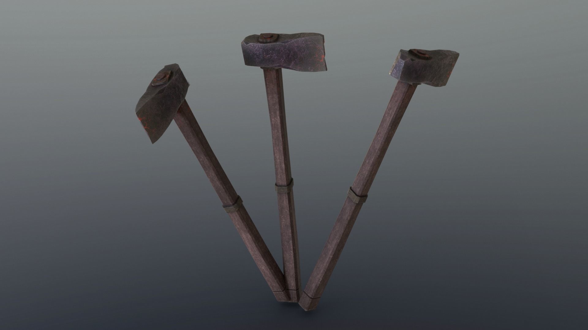 Axe - Obsidian Low-poly 3D model_5