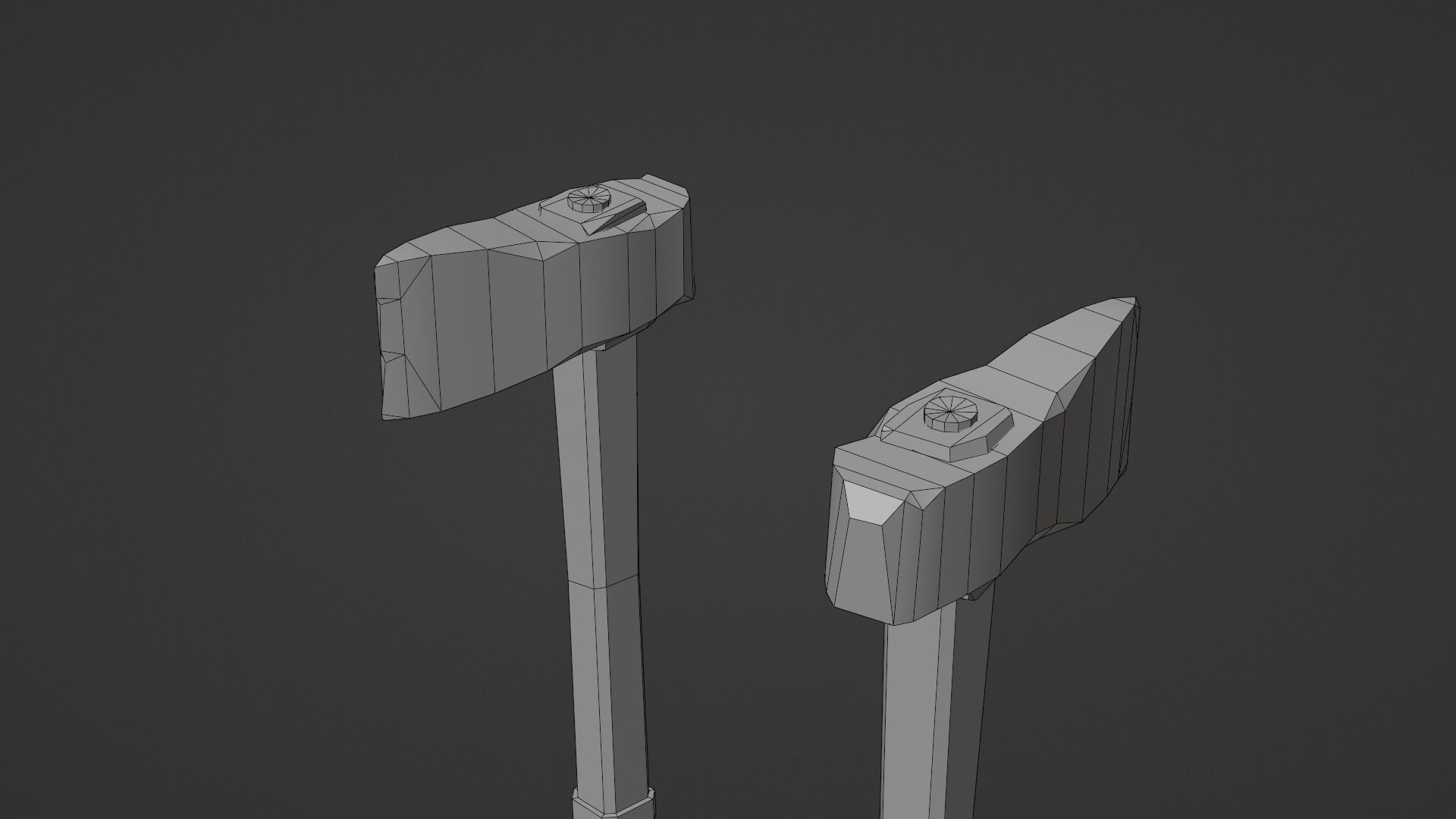 Axe - Obsidian Low-poly 3D model_7