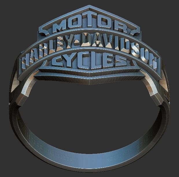 Harley Davidson Ring 3D print model_5