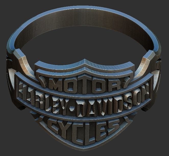 Harley Davidson Ring 3D print model_6