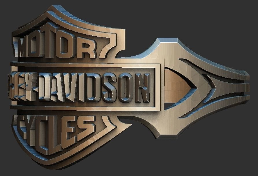 Harley Davidson Ring 3D print model_3