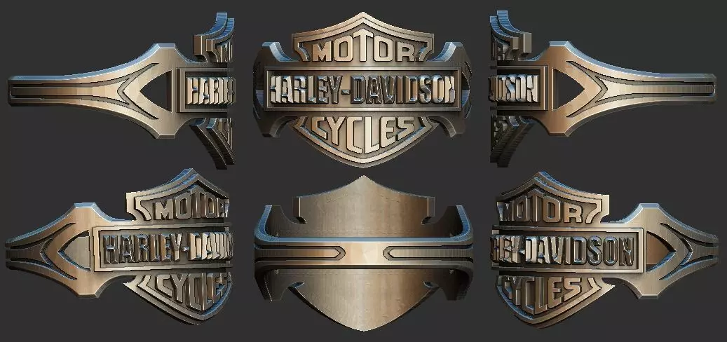 Harley Davidson Ring 3D print model_0