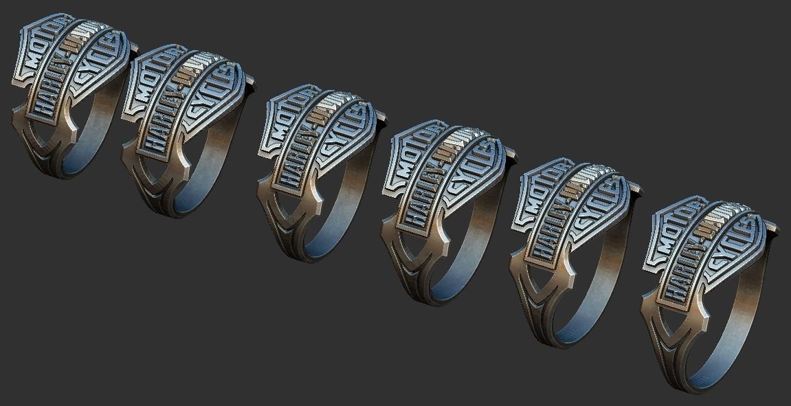 Harley Davidson Ring 3D print model_9