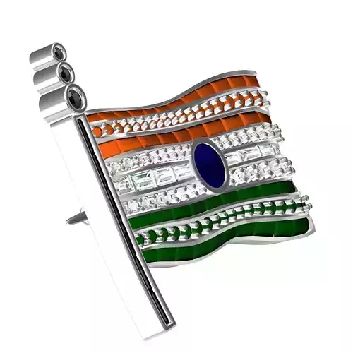Indian Flag Diamond Brooch