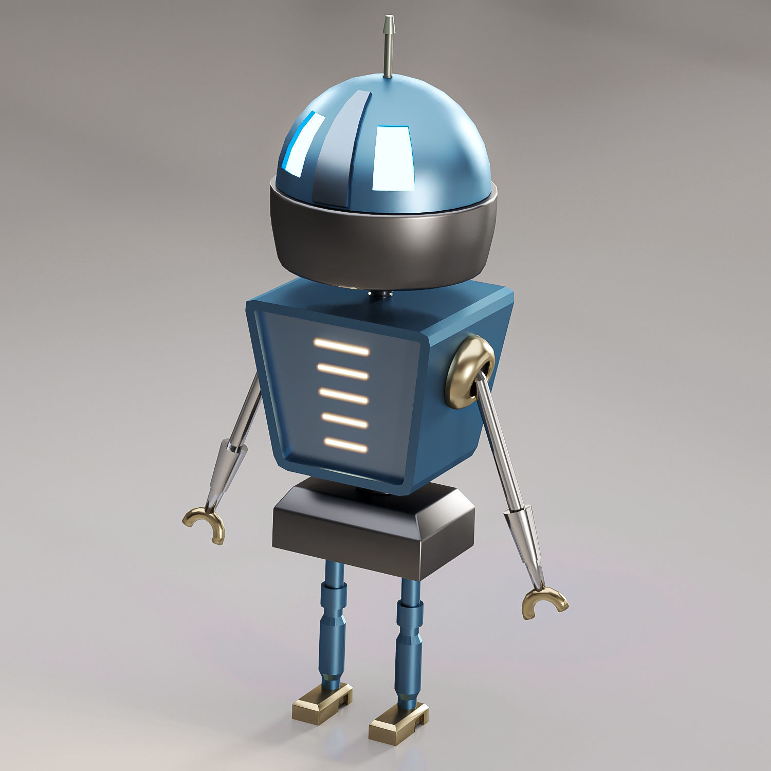 5 low poly Robot Bundle Low-poly 3D model_5