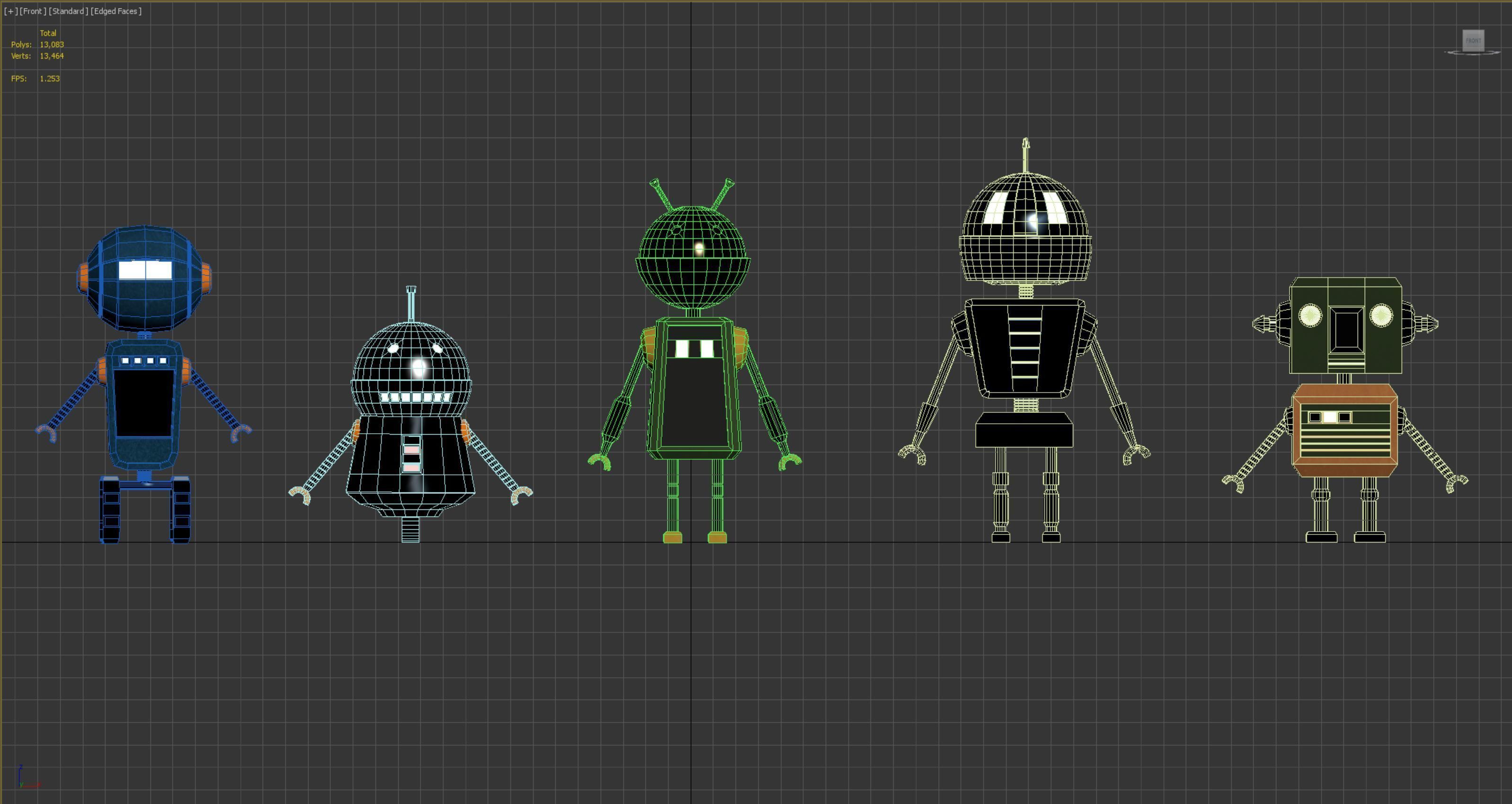 5 low poly Robot Bundle Low-poly 3D model_6
