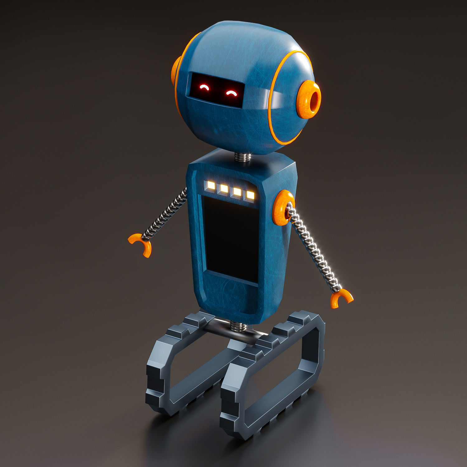 5 low poly Robot Bundle Low-poly 3D model_1