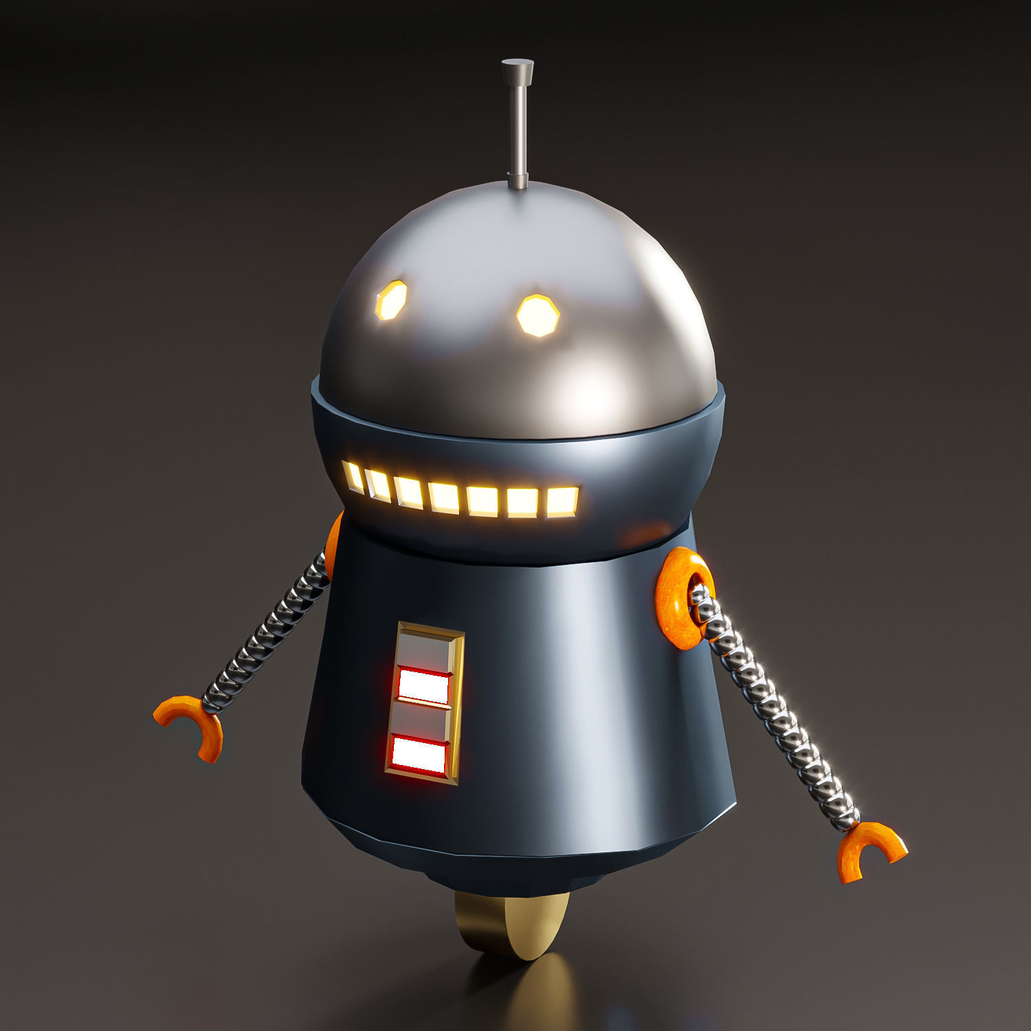 5 low poly Robot Bundle Low-poly 3D model_2