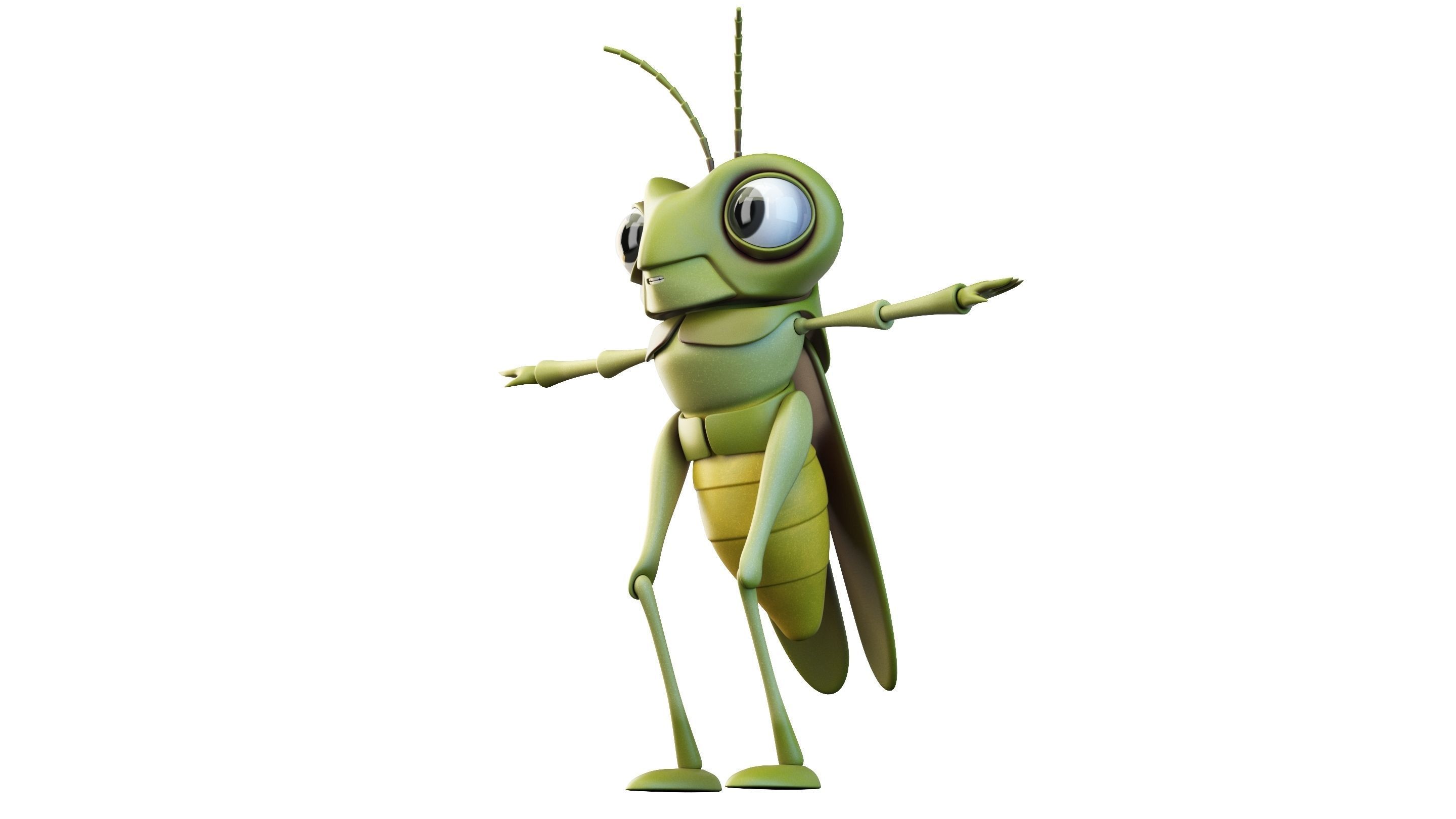 Cartoon Grasshopper Character 3D model_8