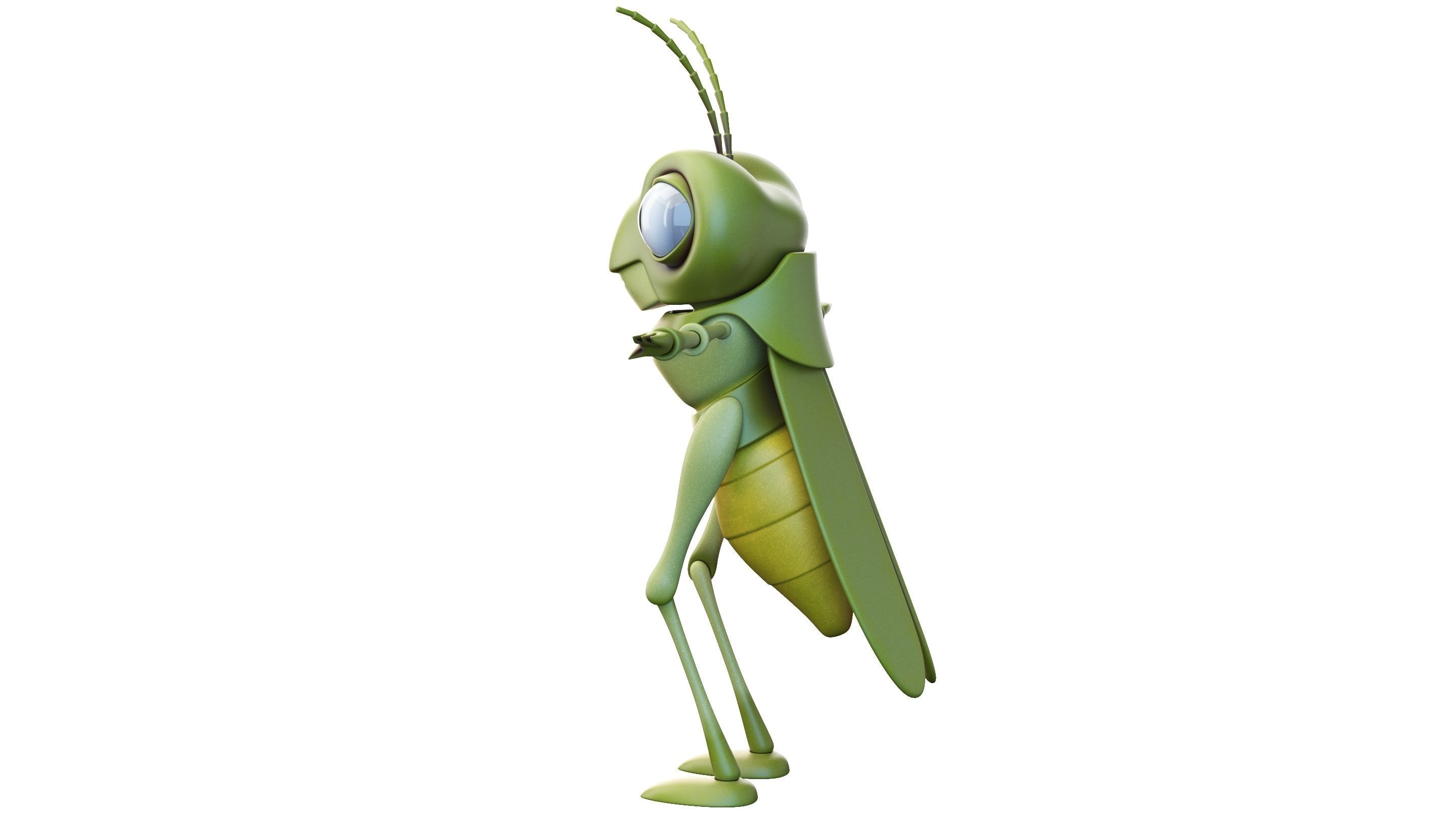Cartoon Grasshopper Character 3D model_9