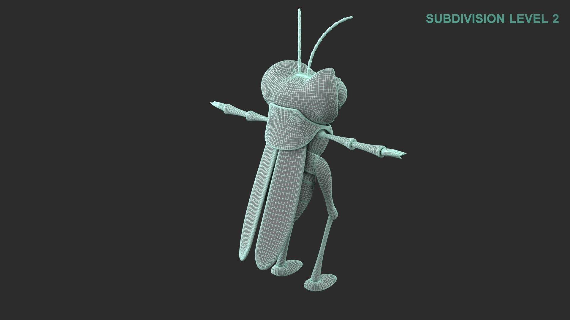 Cartoon Grasshopper Character 3D model_17